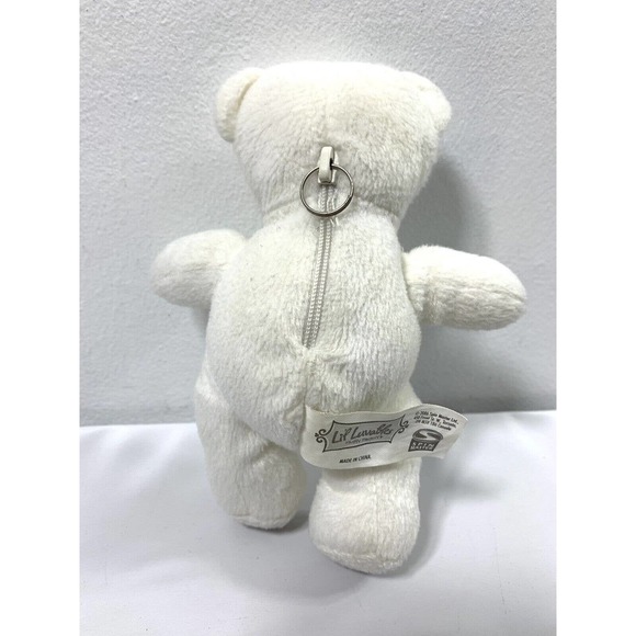 2006 Lil Luvables White Bear Spin Master Toy Teddy Fluffy Factory Hide Pocket - Picture 3 of 12